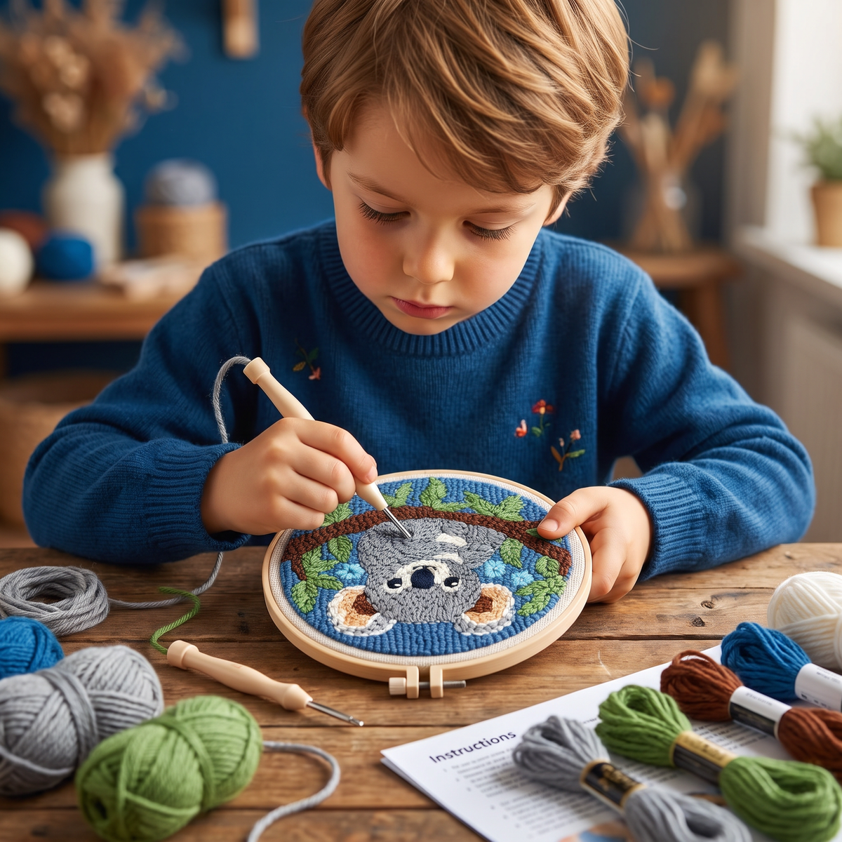 DIY Punch-Needle-Borduurset – Beginnersset met Mooie Motieven
