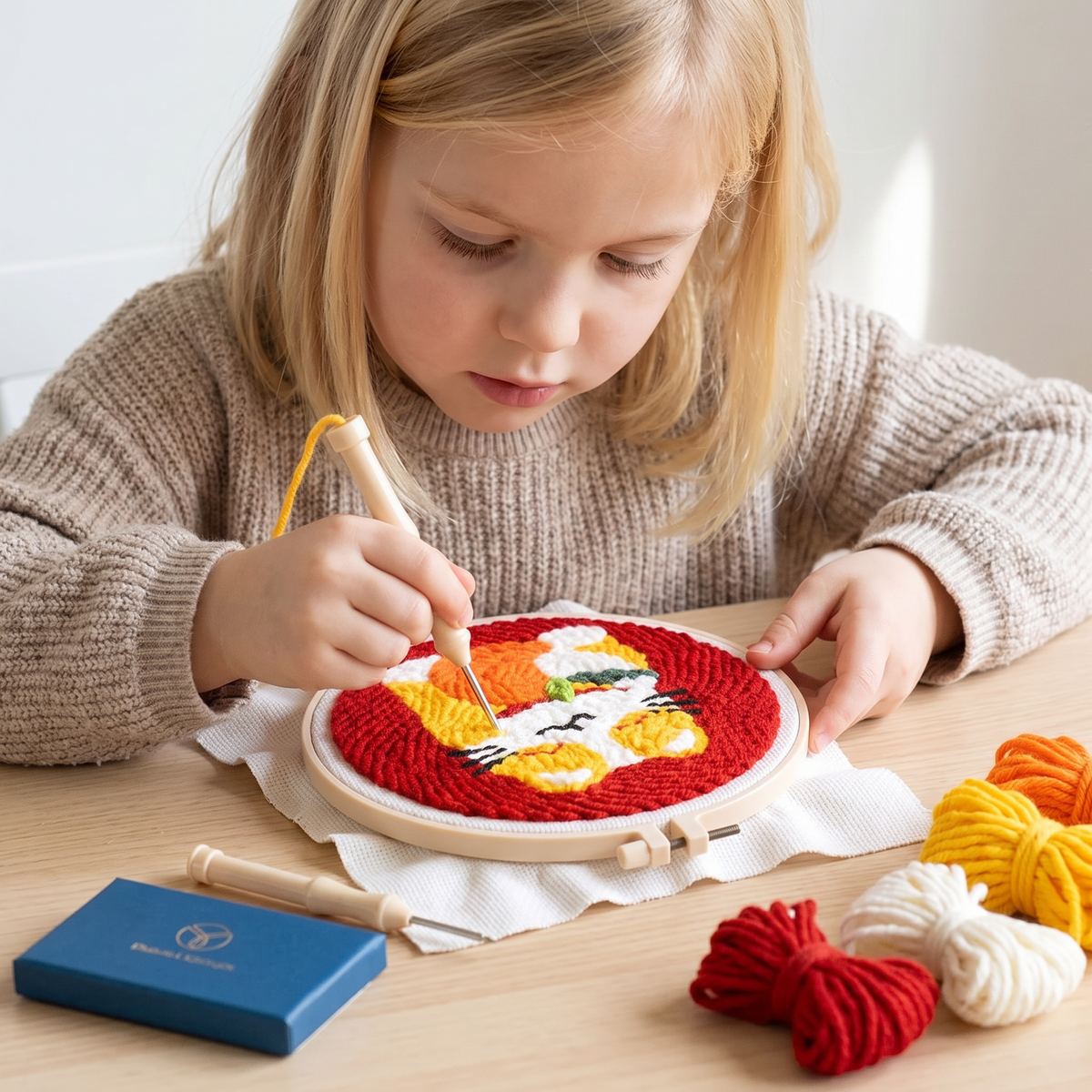 DIY Punch-Needle-Borduurset – Beginnersset met Mooie Motieven