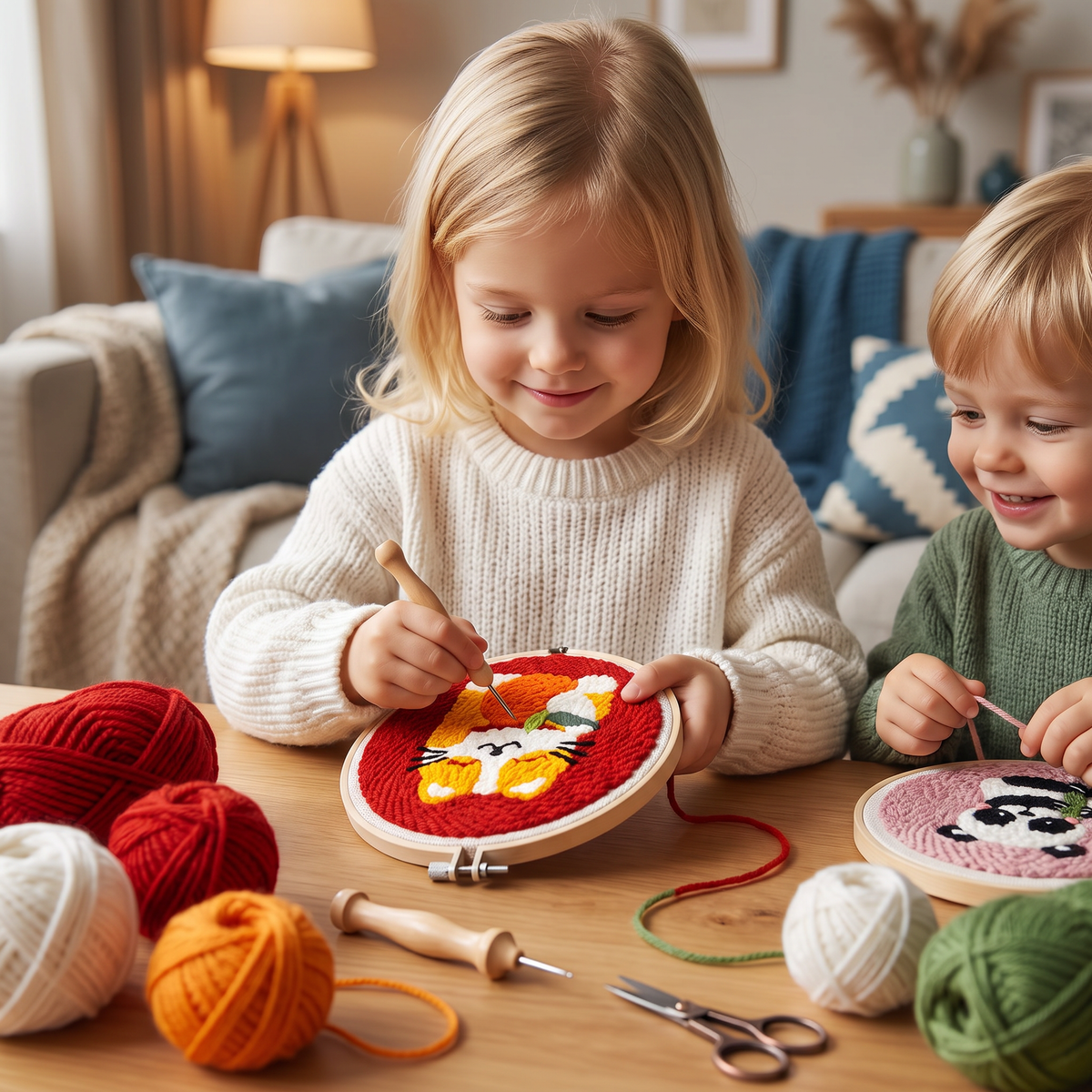 DIY Punch-Needle-Borduurset – Beginnersset met Mooie Motieven