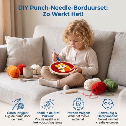 DIY Punch-Needle-Borduurset – Beginnersset met Mooie Motieven