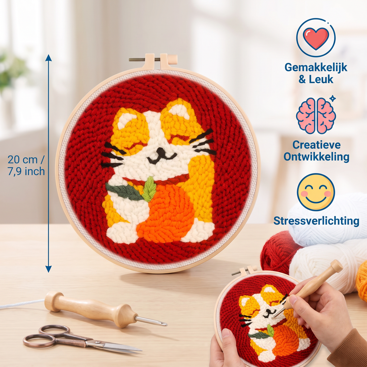 DIY Punch-Needle-Borduurset – Beginnersset met Mooie Motieven