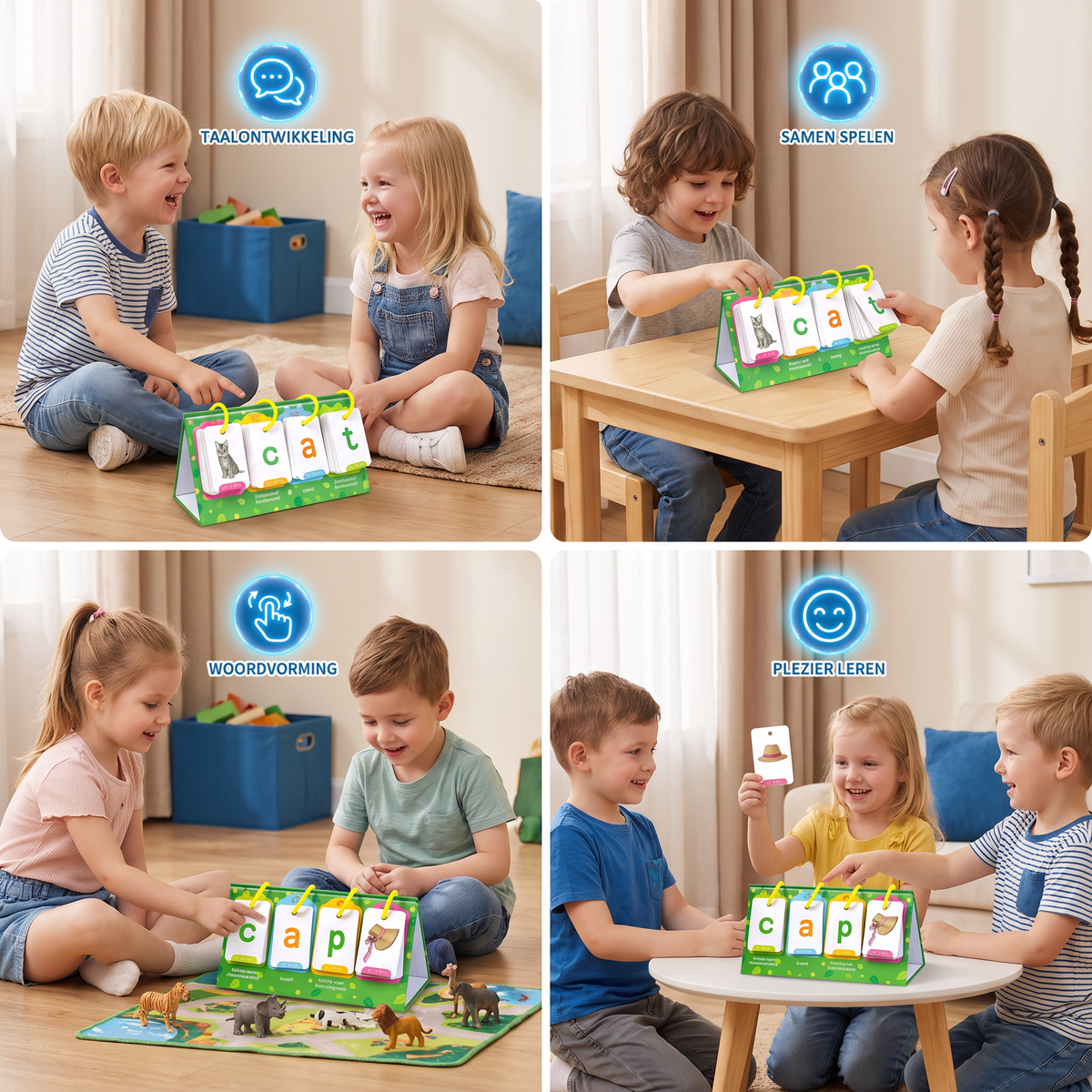 Leerkaartenset voor kinderen – Flashcards voor Woordvorming en Taalontwikkeling