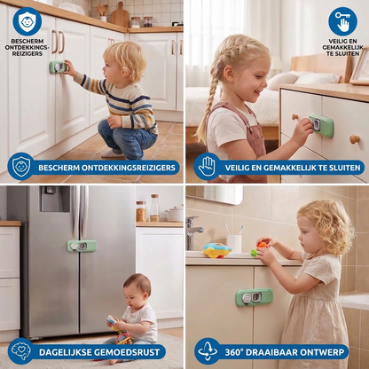 Set van 2 Kinderbeveiligingen voor Kasten, Koelkast en Lades – Multifunctionele Veiligheidsvergrendeling voor Baby’s en Kinderen