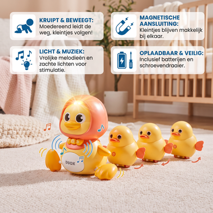 Eendenfamilie Kruip- en Leerspeelgoed met Muziek voor Baby's
