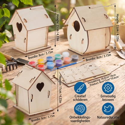 Bunt vogelhuisje – Knutsel- en schilderset voor kinderen