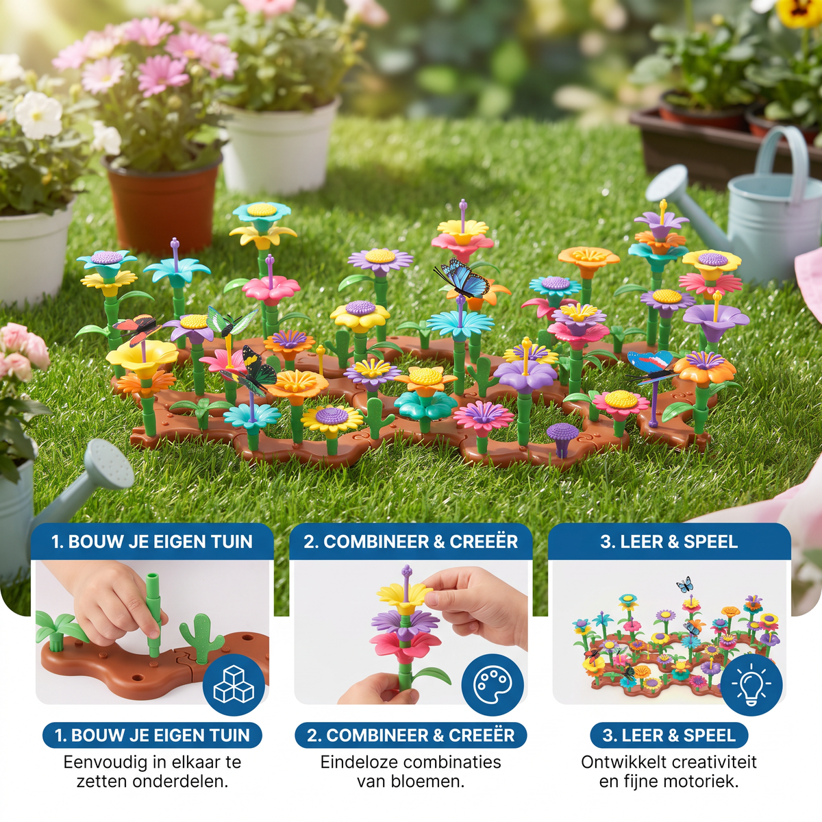 Bloementuin Steekspel voor Kinderen – Creatief Plant- en Leerspeelgoed voor Kleine Tuiniers