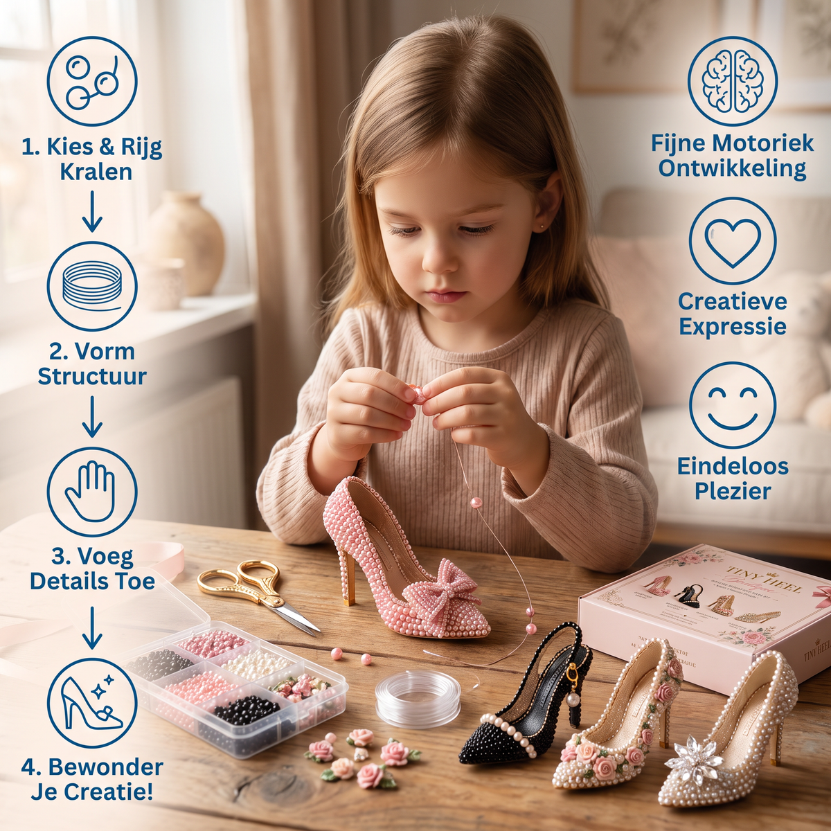 3D-Kralenfiguren Knutselset – DIY-Set voor Mini-Kralenkunst voor Beginners