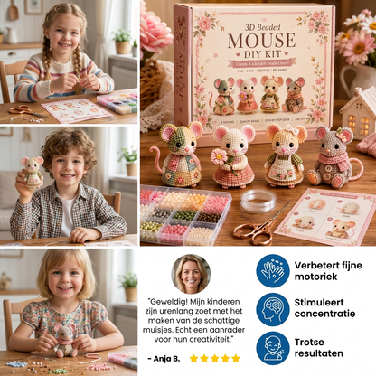3D-Kralenfiguren Knutselset – DIY-Set voor Mini-Kralenkunst voor Beginners