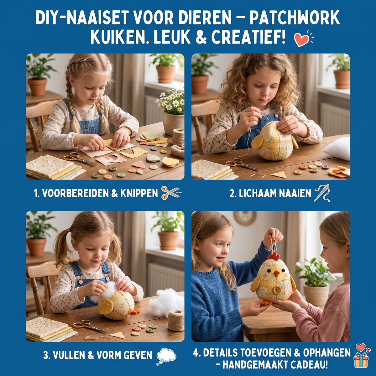 DIY-Naaiset voor Dieren – Knutselset voor Handgemaakte Stoffen Ornamenten