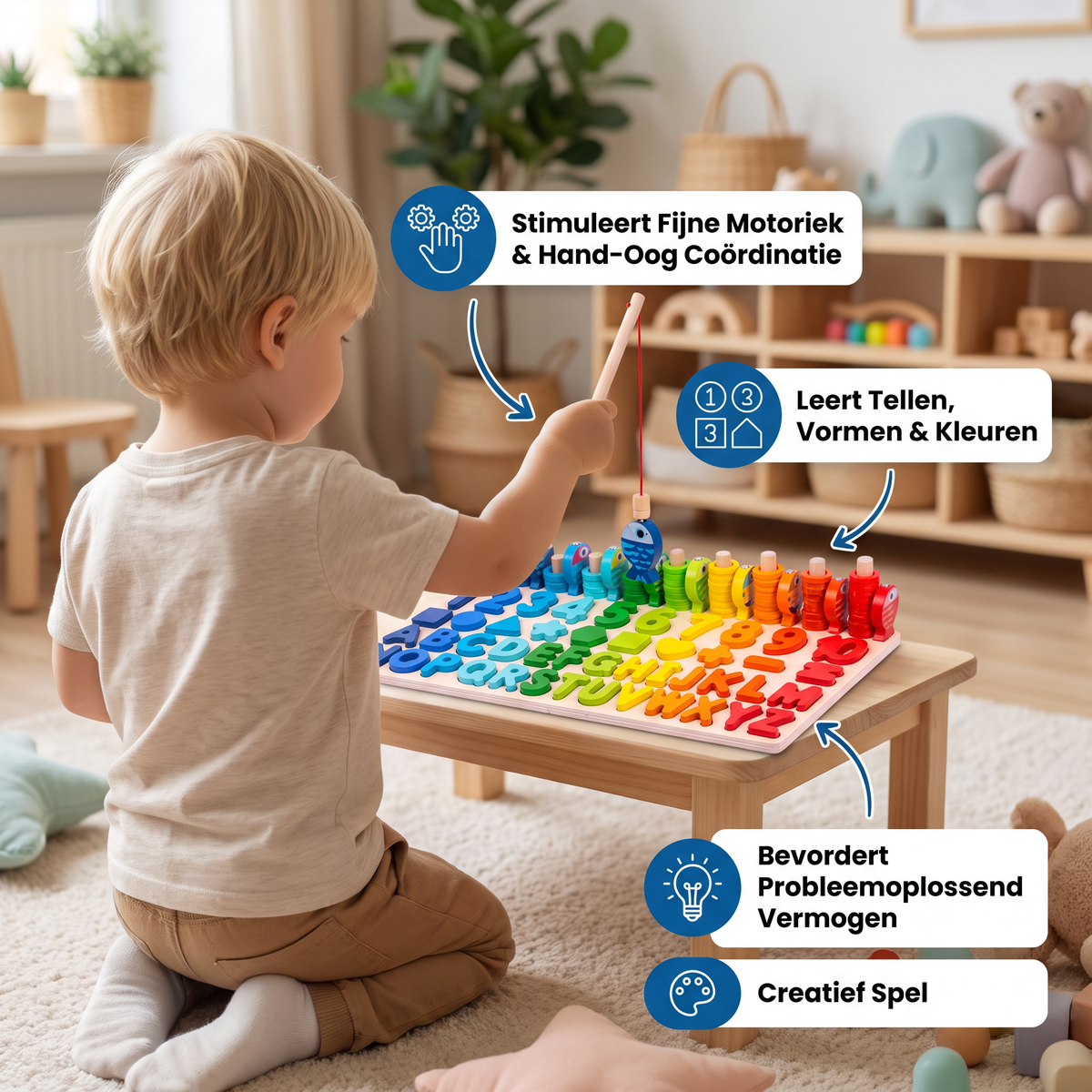 Vaardigheden Stimuleren – Montessori-Houten Speelbord