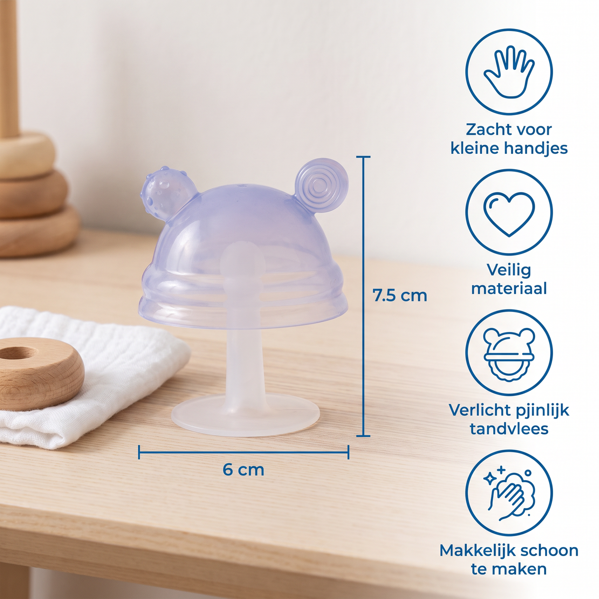 Siliconen Babybijtring In Paddenstoelvorm Voor Kleine Handjes