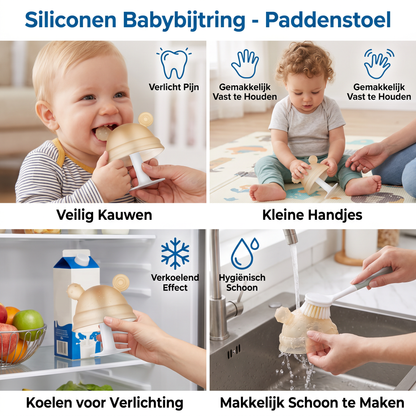 Siliconen Babybijtring In Paddenstoelvorm Voor Kleine Handjes