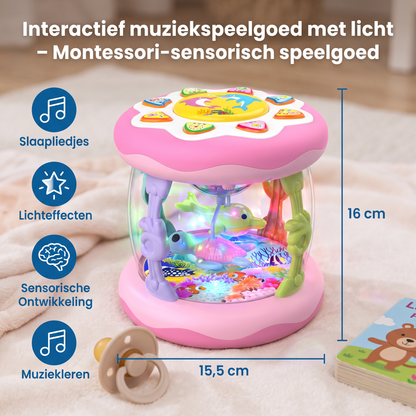 Interactief muziekspeelgoed met licht – Montessori-sensorisch speelgoed met rustgevende slaapliedjes