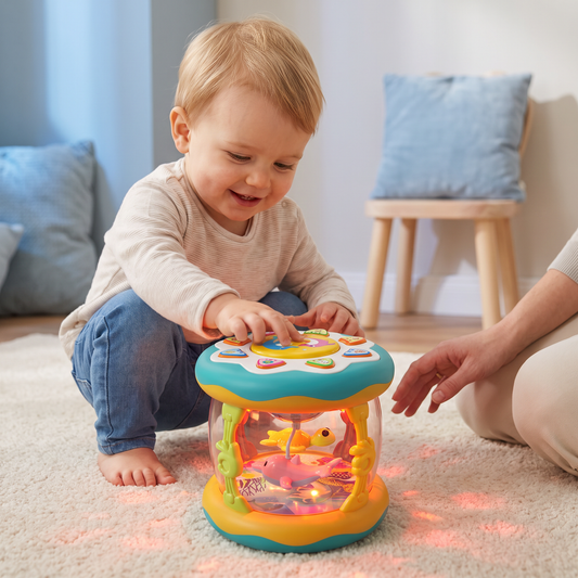 Interactief muziekspeelgoed met licht – Montessori-sensorisch speelgoed met rustgevende slaapliedjes