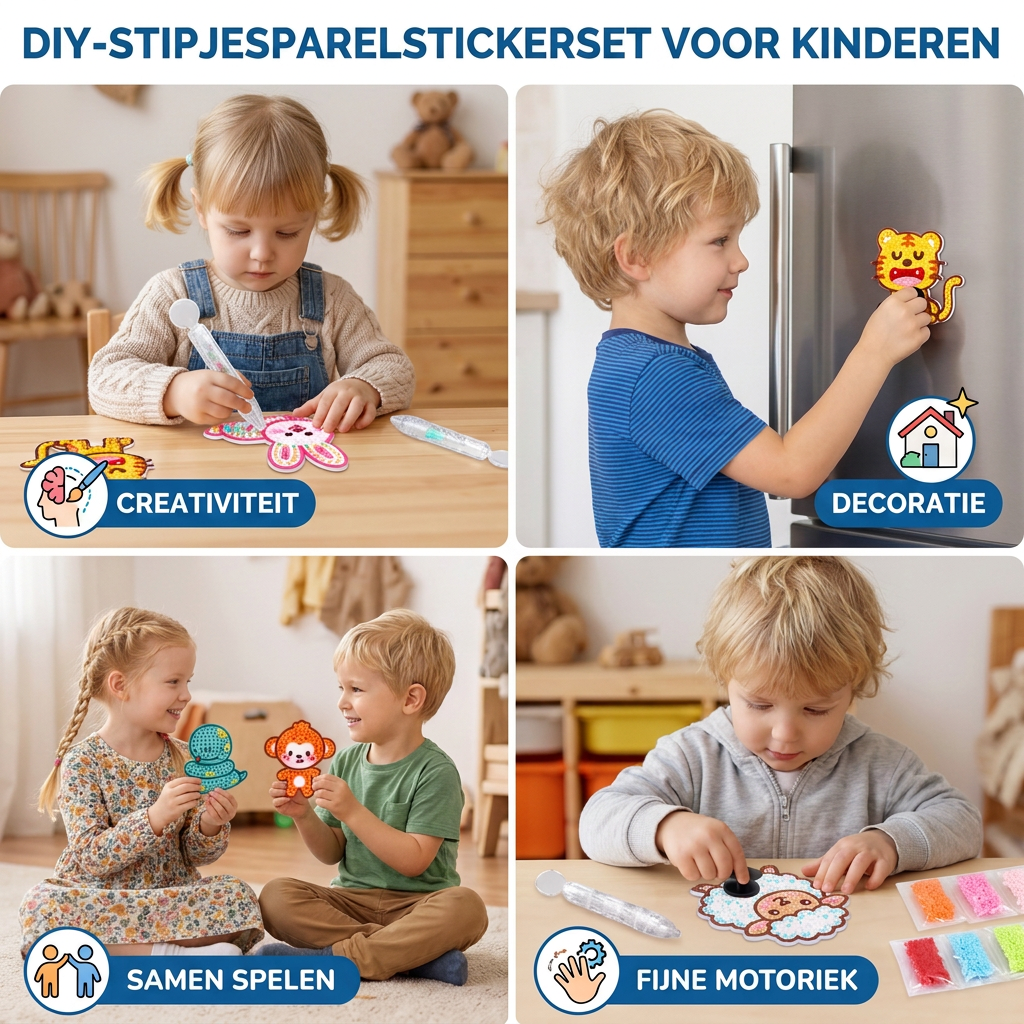 DIY-stipjesparelstickerset voor kinderen