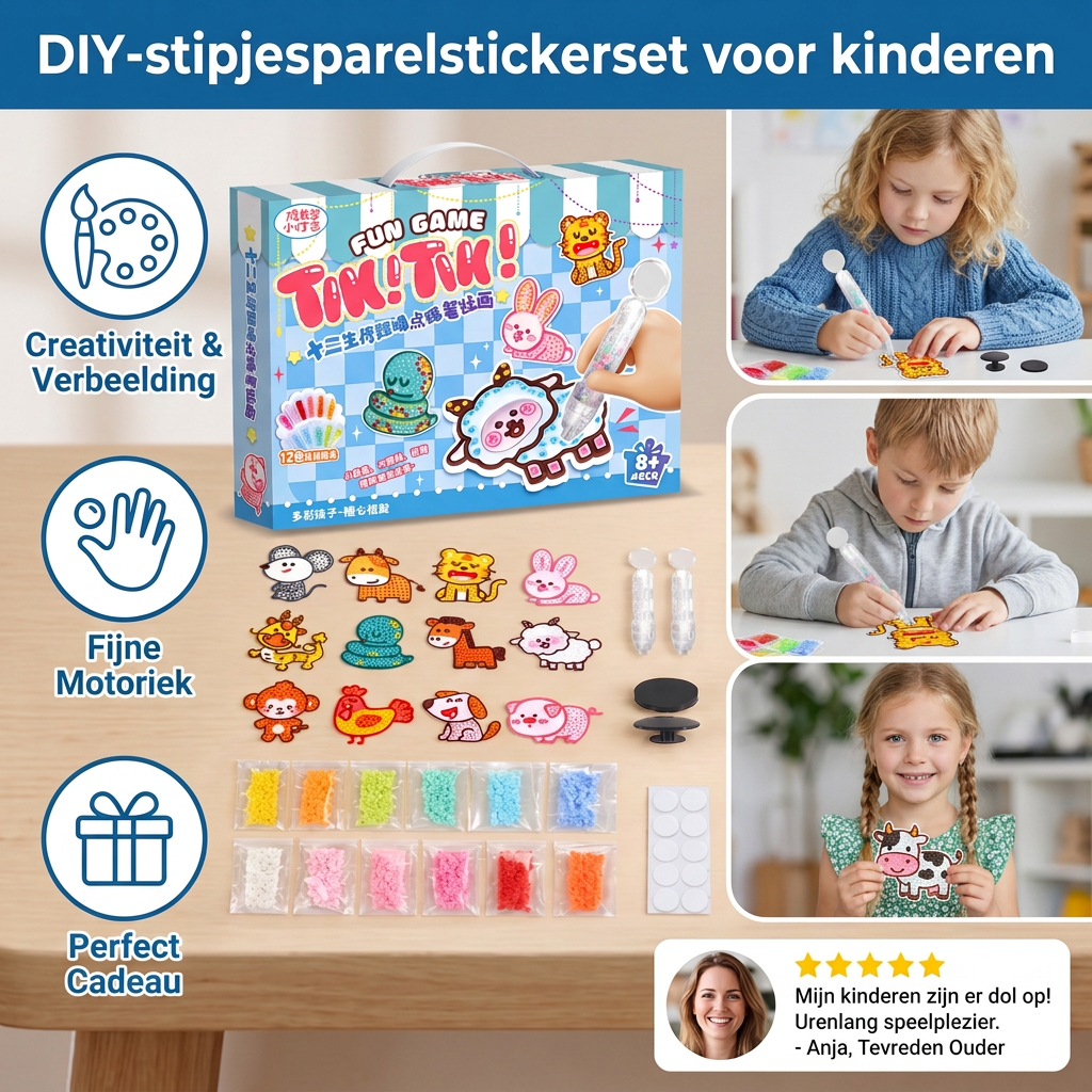 DIY-stipjesparelstickerset voor kinderen