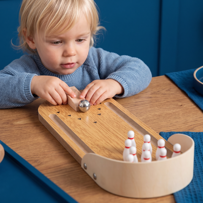 Mini-bowlingspel van hout – Draagbare Tafelbowling voor Kinderen