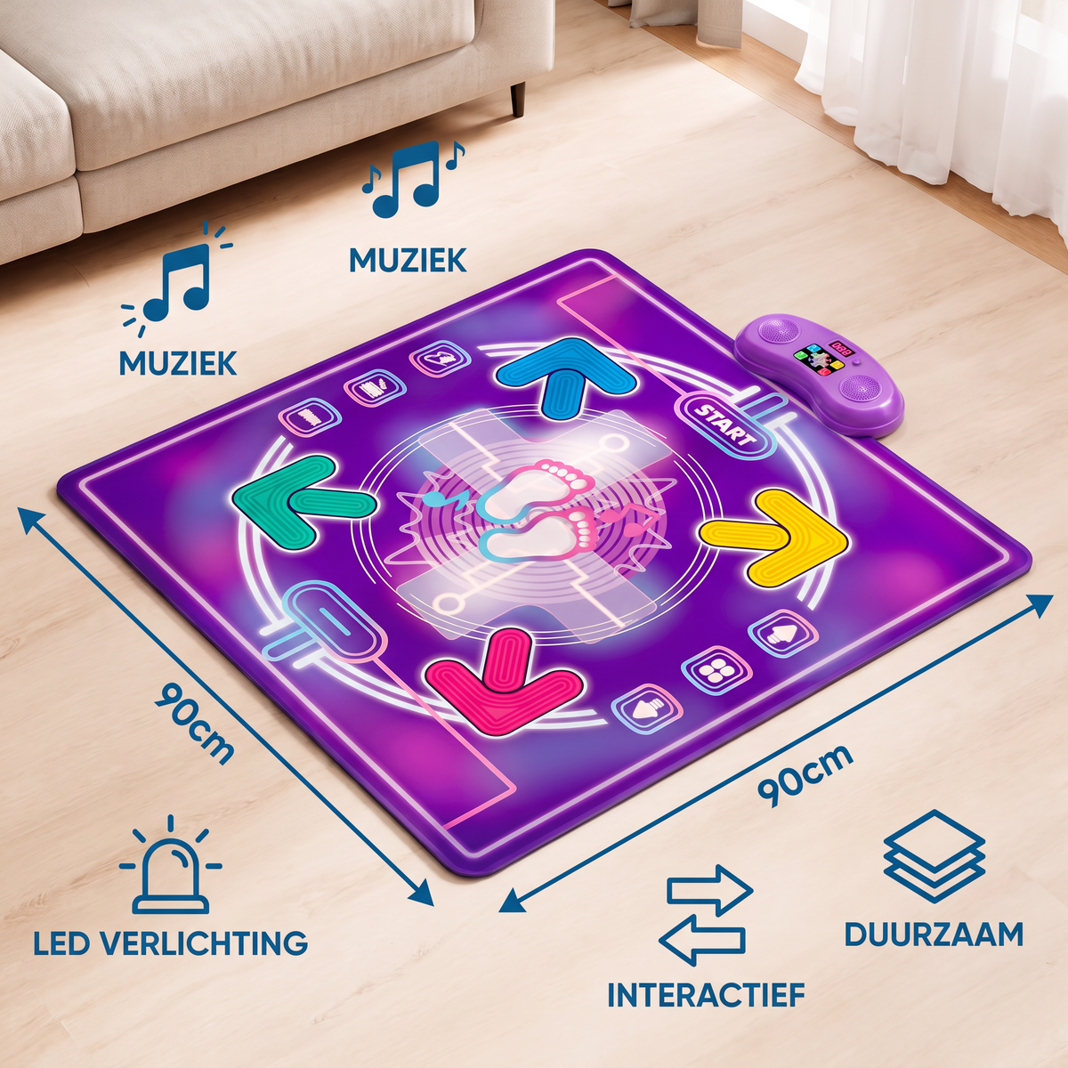 Interactieve Muzikale Dansmat met Ledverlichting voor Kinderen