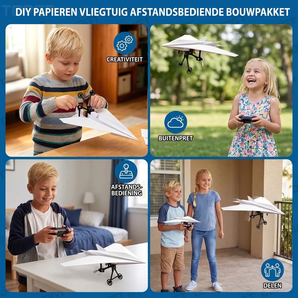 DIY-bouwpakket voor op afstand bestuurbare papieren vliegtuigjes