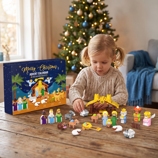 Kerststal-Bouwstenen-Adventskalender voor Kinderen