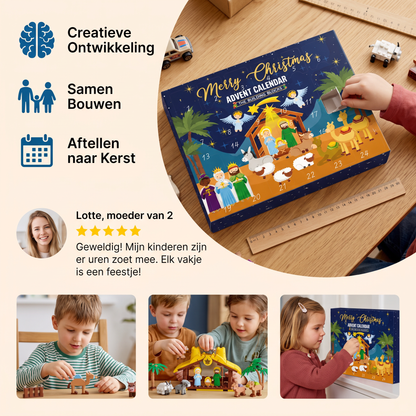 Kerststal-Bouwstenen-Adventskalender voor Kinderen