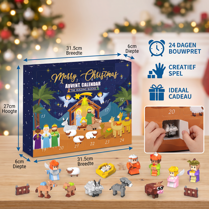 Kerststal-Bouwstenen-Adventskalender voor Kinderen
