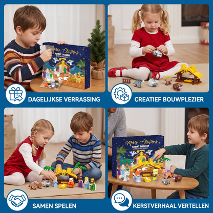 Kerststal-Bouwstenen-Adventskalender voor Kinderen