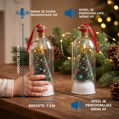 Opneembare Kerstboodschap in een Fles als Hanger met Spraakweergave