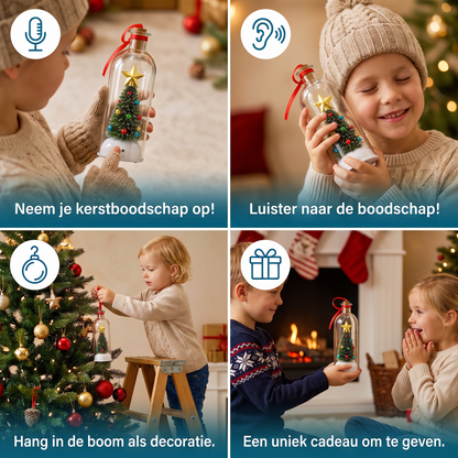 Opneembare Kerstboodschap in een Fles als Hanger met Spraakweergave