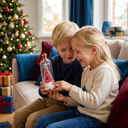 Opneembare Kerstboodschap in een Fles als Hanger met Spraakweergave