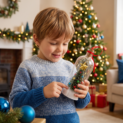 Opneembare Kerstboodschap in een Fles als Hanger met Spraakweergave