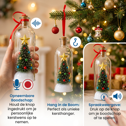 Opneembare Kerstboodschap in een Fles als Hanger met Spraakweergave