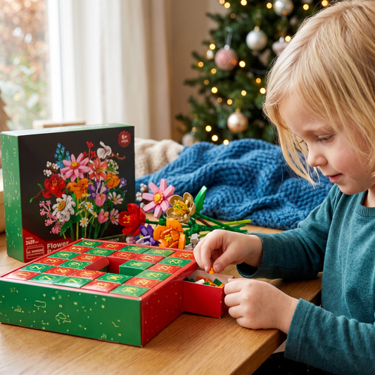 Kerstbloemenboeket Bouwstenen Adventskalender