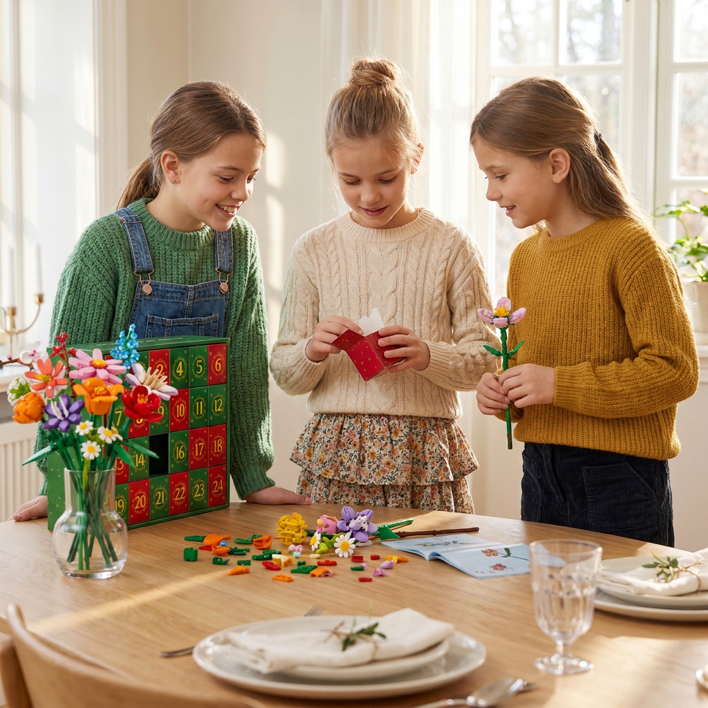 Kerstbloemenboeket Bouwstenen Adventskalender