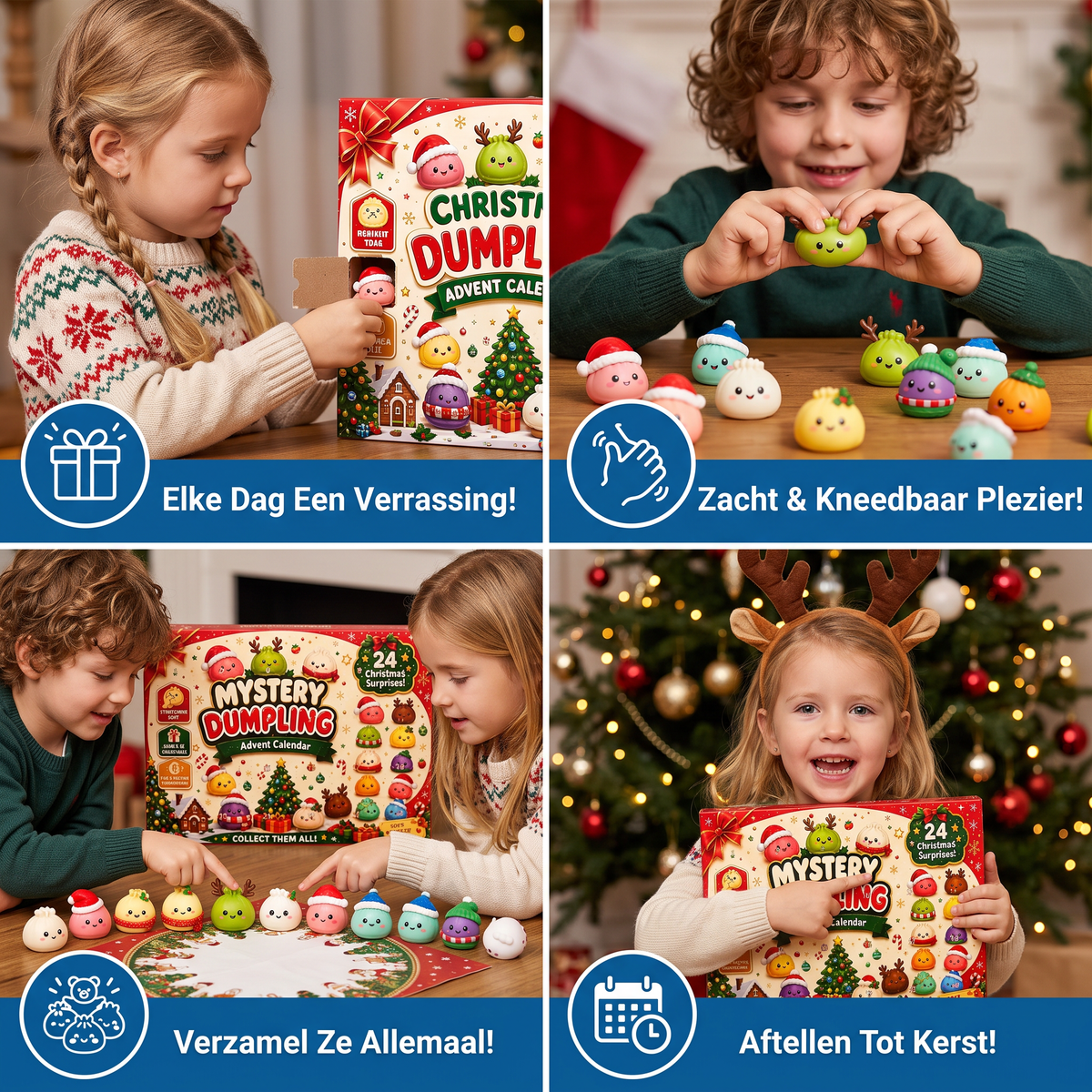 Mini-dumpling Squishy Speelgoed Adventskalender
