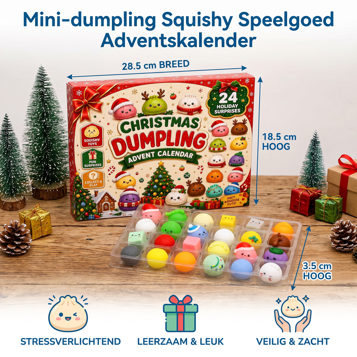 Mini-dumpling Squishy Speelgoed Adventskalender