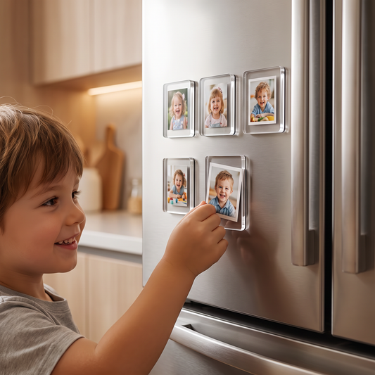 Heldere Magnetische Acryl Fotolijsten met Zelfklevende Achterkant – Set van 5