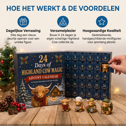 24-Daagse Adventskalender met Highlandrunderen als Verzamelbare Minifiguren