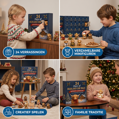 24-Daagse Adventskalender met Highlandrunderen als Verzamelbare Minifiguren