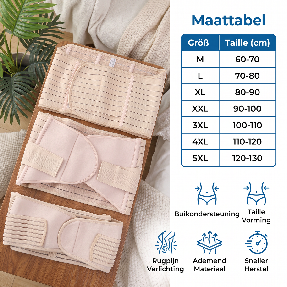 3-in-1 Buiksteun & Postpartum Herstelgordel