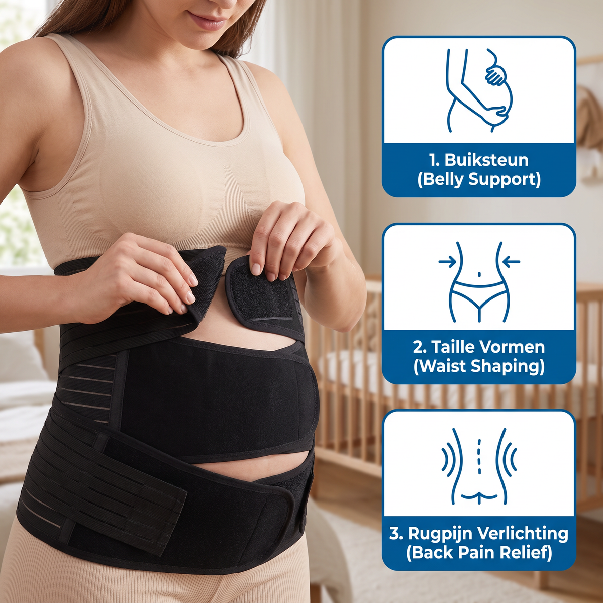3-in-1 Buiksteun & Postpartum Herstelgordel