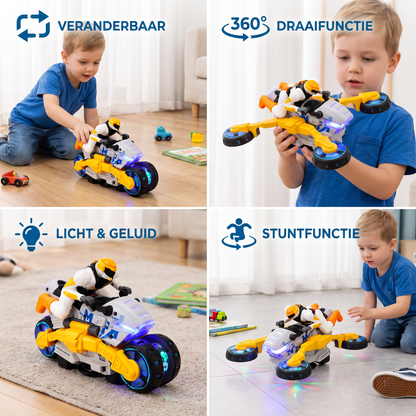 Veranderbaar Stuntmotor Speelgoed voor Kinderen met 360° Draaifunctie