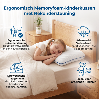 Ergonomisch Memoryfoam-kinderkussen met Nekondersteuning