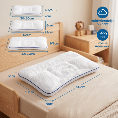 Ergonomisch Memoryfoam-kinderkussen met Nekondersteuning