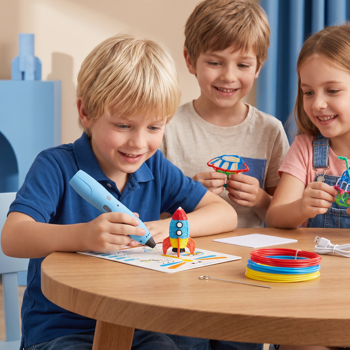 3D-Pen Set voor Kinderen met Lage Temperatuur – Veilig DIY-STEM-Tekenset