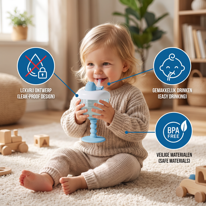 Lekvrije Baby Drinkbeker met Rietje