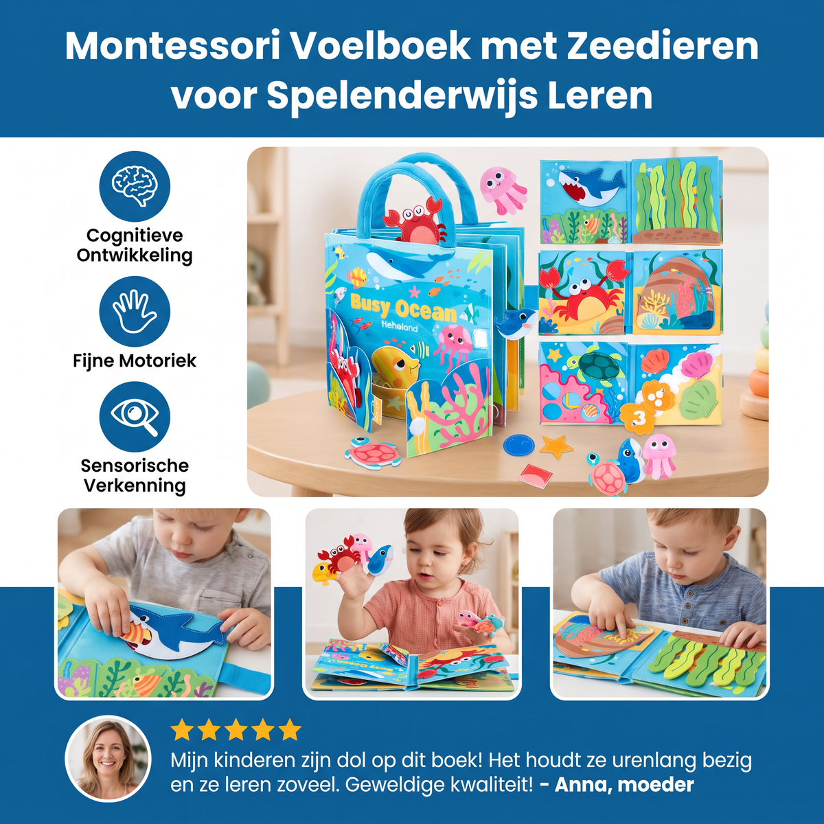 Montessori Voelboek met Zeedieren voor Spelenderwijs Leren