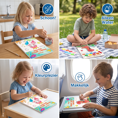 Aquarel Kleurboek met Penseel – Schoon Schilderplezier met Alleen Water
