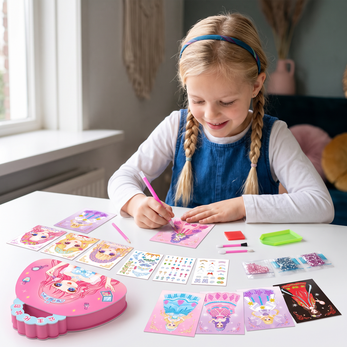 Prinsessen Diamantkunst & Foliekunst – Creatieve Set met Kleurboek