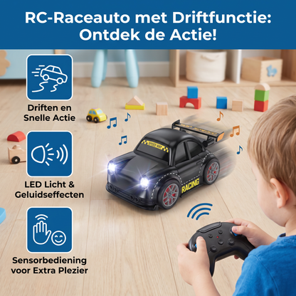 RC-Raceauto met Driftfunctie voor Kinderen – Afstandsbediend met Sensorlichten & Geluid